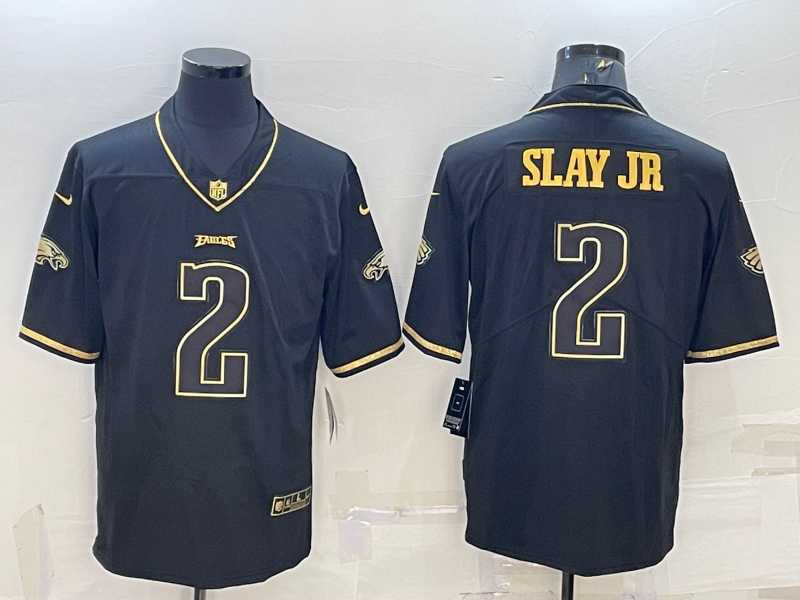 Men%27s Philadelphia Eagles #2 Darius Slay Jr Black Golden Edition Stitched NFL Nike Limited Jersey->new orleans saints->NFL Jersey
